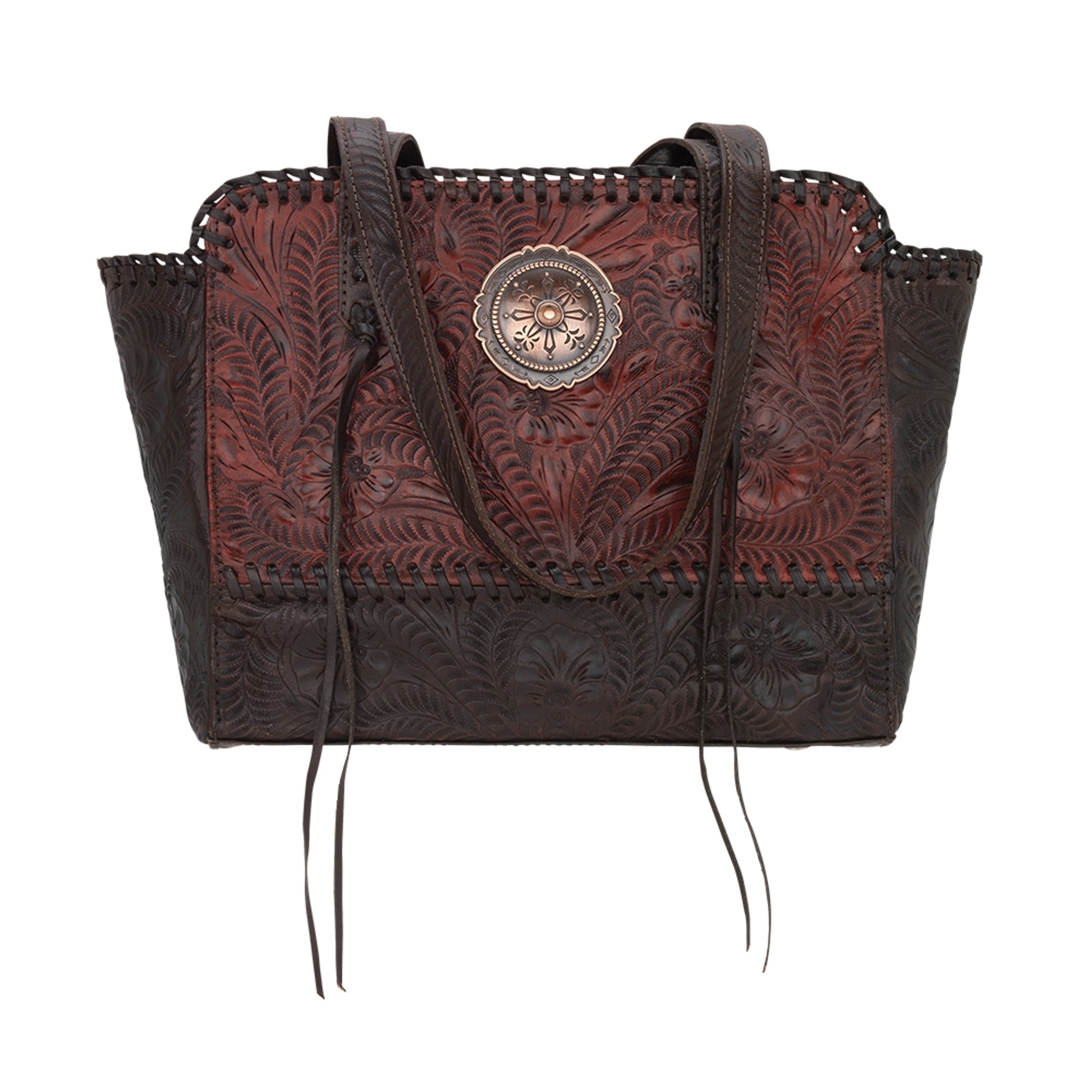 American West Annie's Secret Collection Zip Top Tote with Conceal Carry Pocket on Back