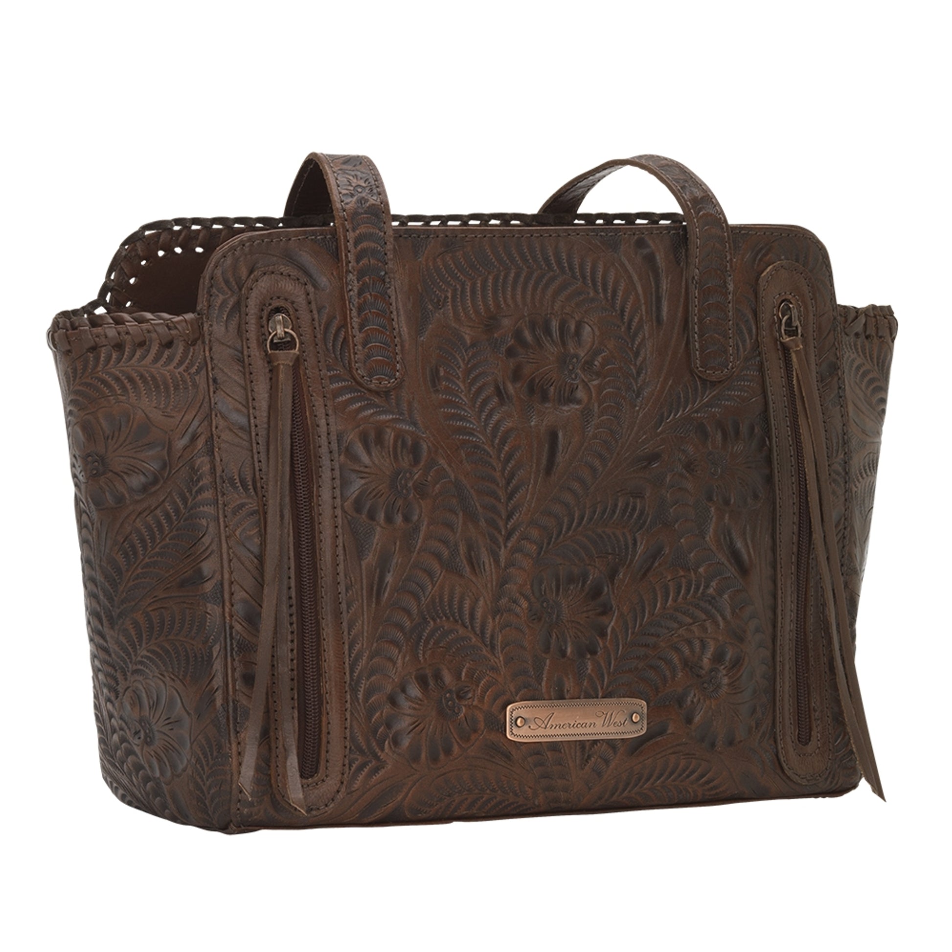American West Annie's Secret Collection Zip Top Tote with Conceal Carry Pocket on Back