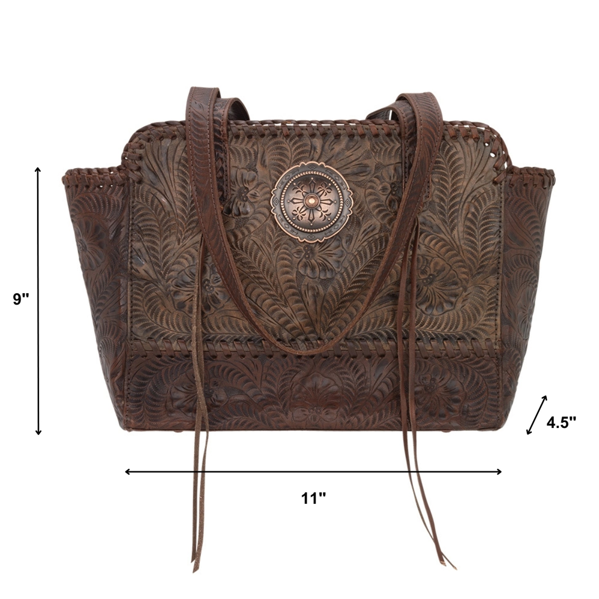 American West Annie's Secret Collection Zip Top Tote with Conceal Carry Pocket on Back