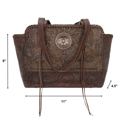 American West Annie's Secret Collection Zip Top Tote with Conceal Carry Pocket on Back