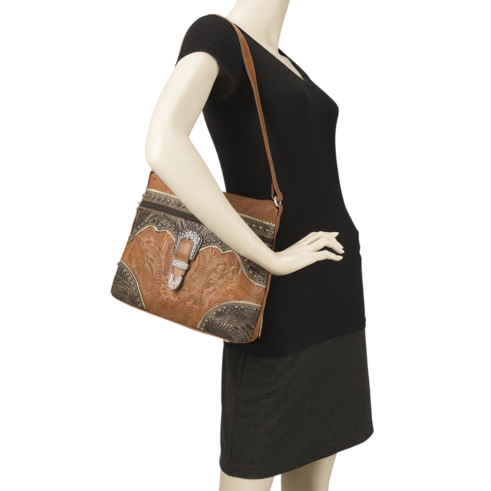 American West Saddle Ridge Zip Top Shoulder Bag
