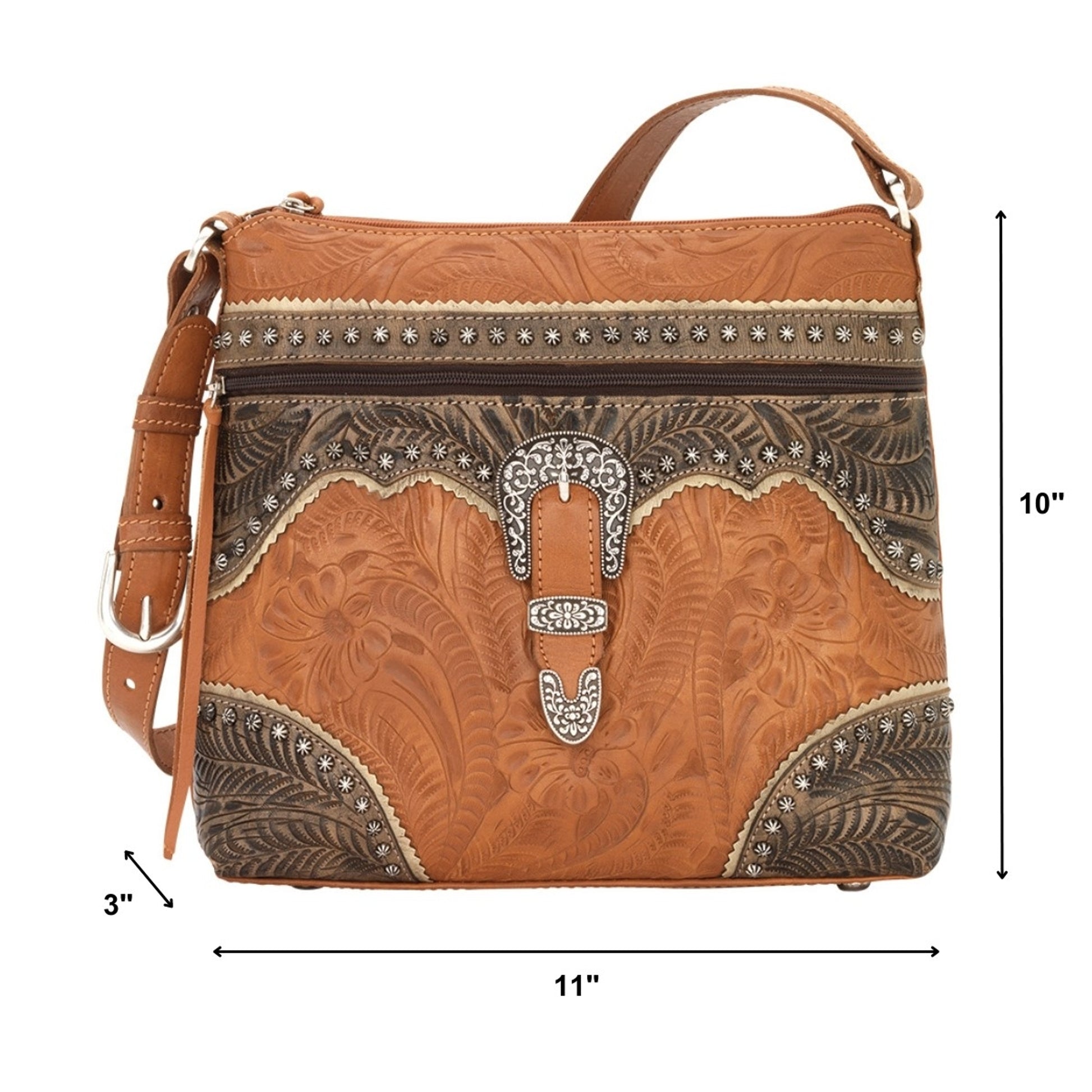 American West Saddle Ridge Zip Top Shoulder Bag