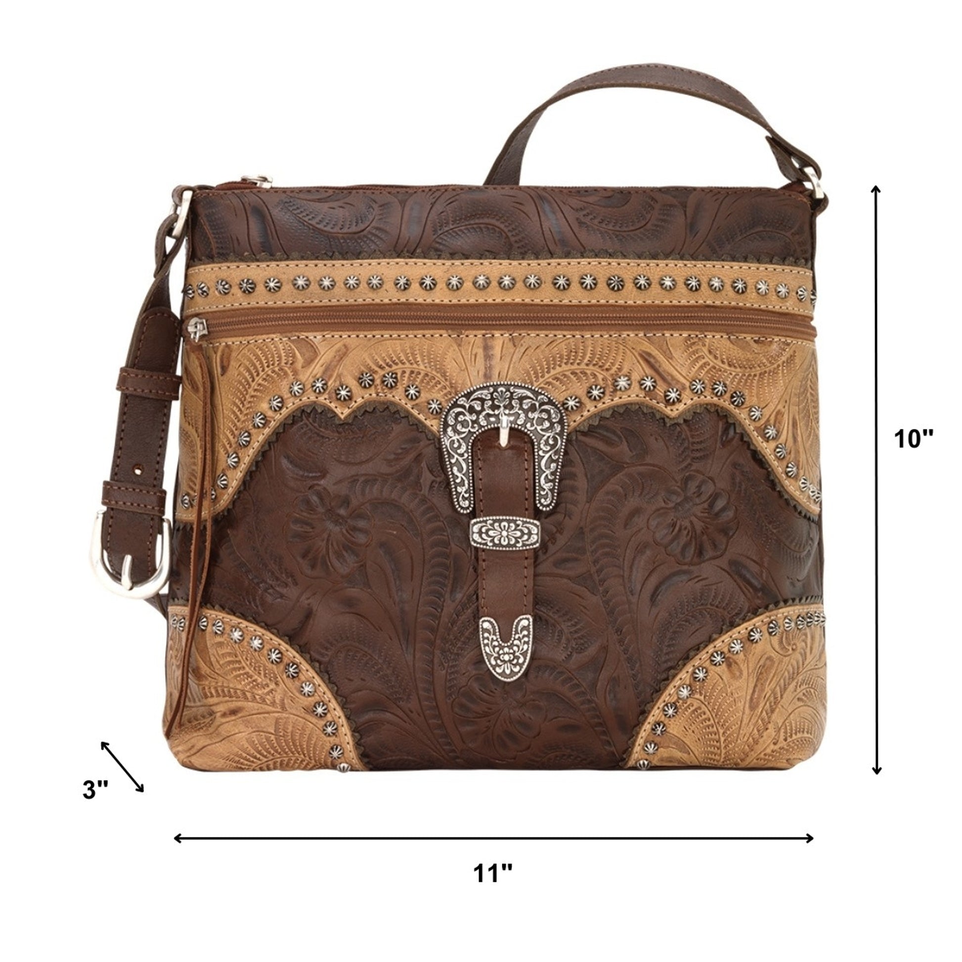 American West Saddle Ridge Zip Top Shoulder Bag