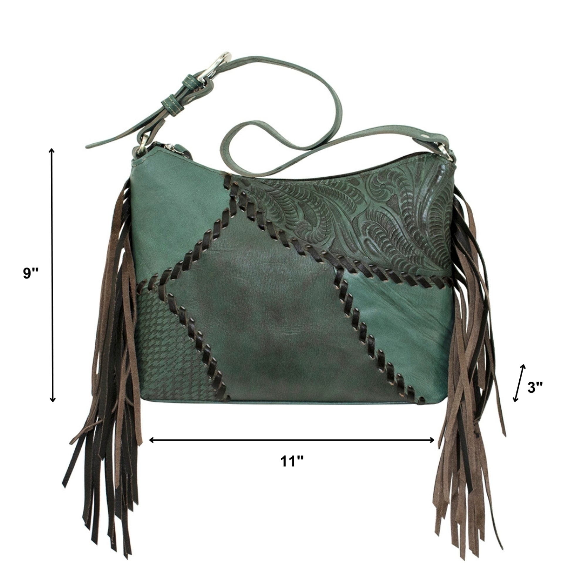 American West Gypsy Patch Zip Top Shoulder Bag