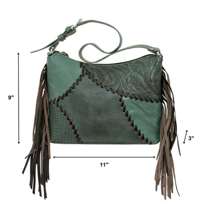 American West Gypsy Patch Zip Top Shoulder Bag