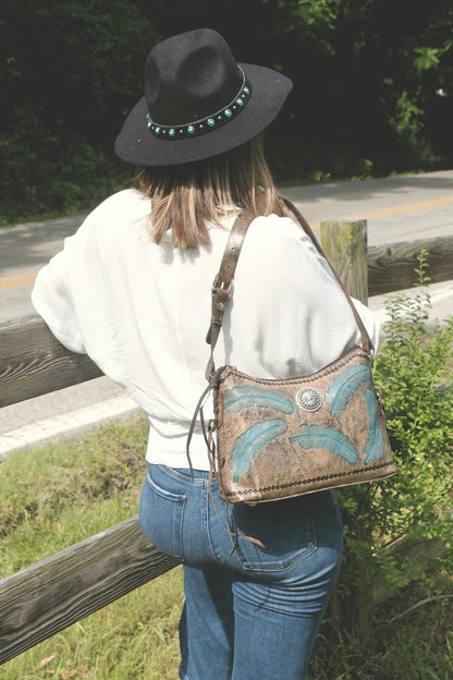 American West Sacred Bird Zip Top Shoulder Bag