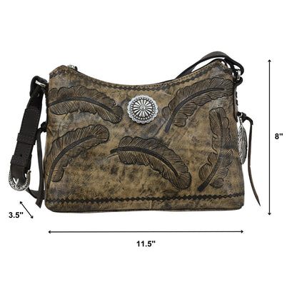 American West Sacred Bird Zip Top Shoulder Bag