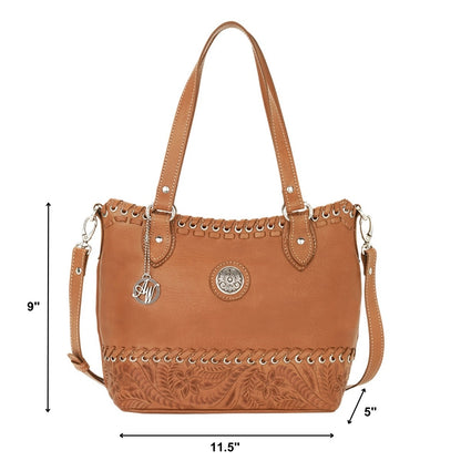 American West Harvest Moon Convertible Zip Top Bucket Tote