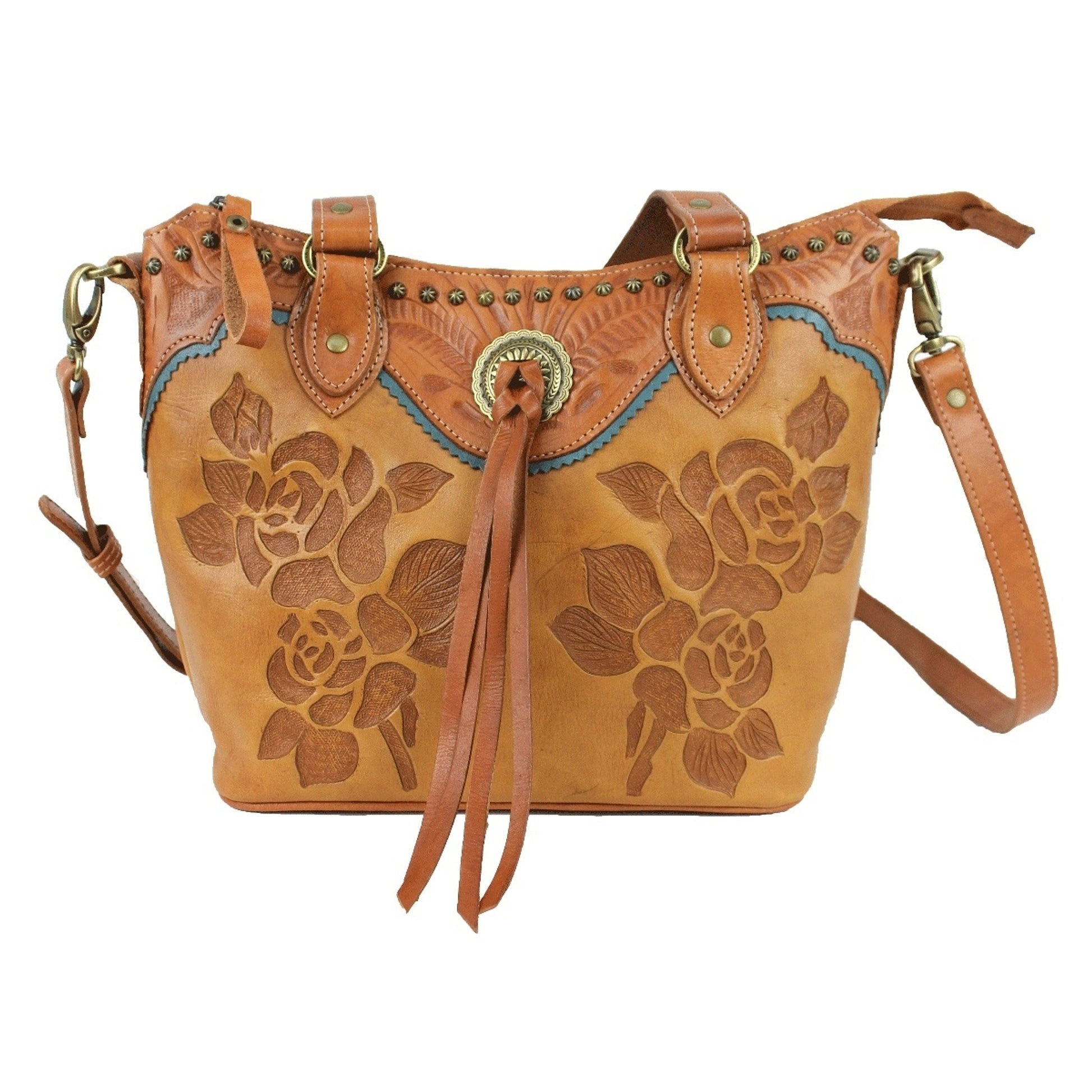 American West Texas Rose Small Zip Top Bucket Tote