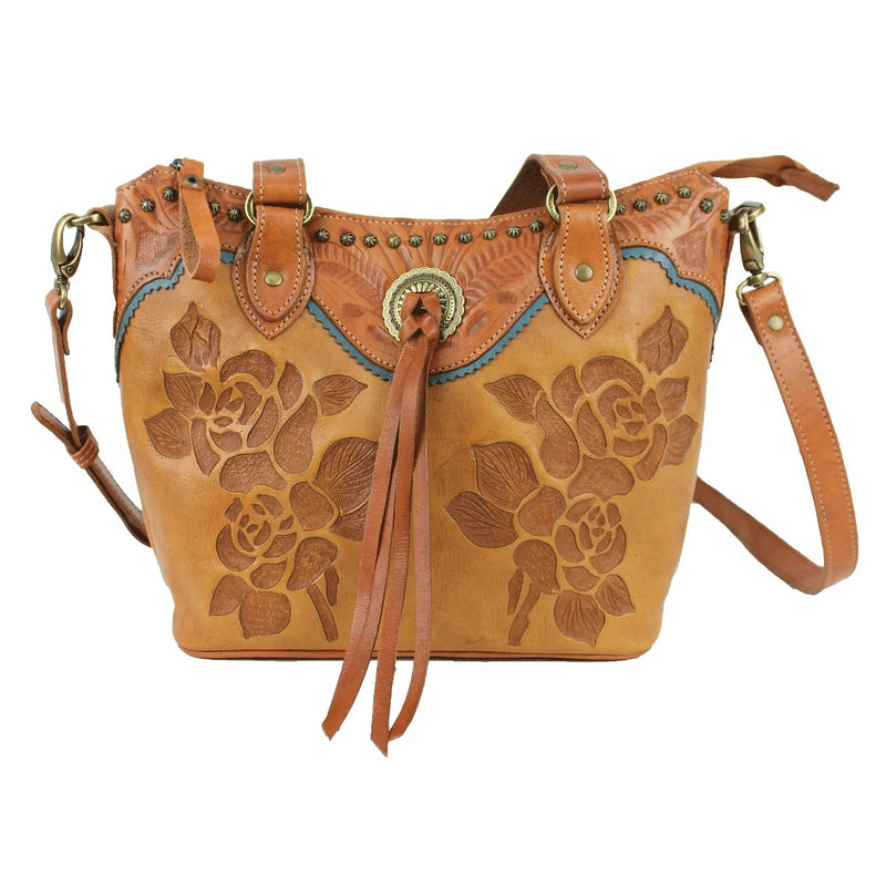 American West Texas Rose Small Zip Top Bucket Tote