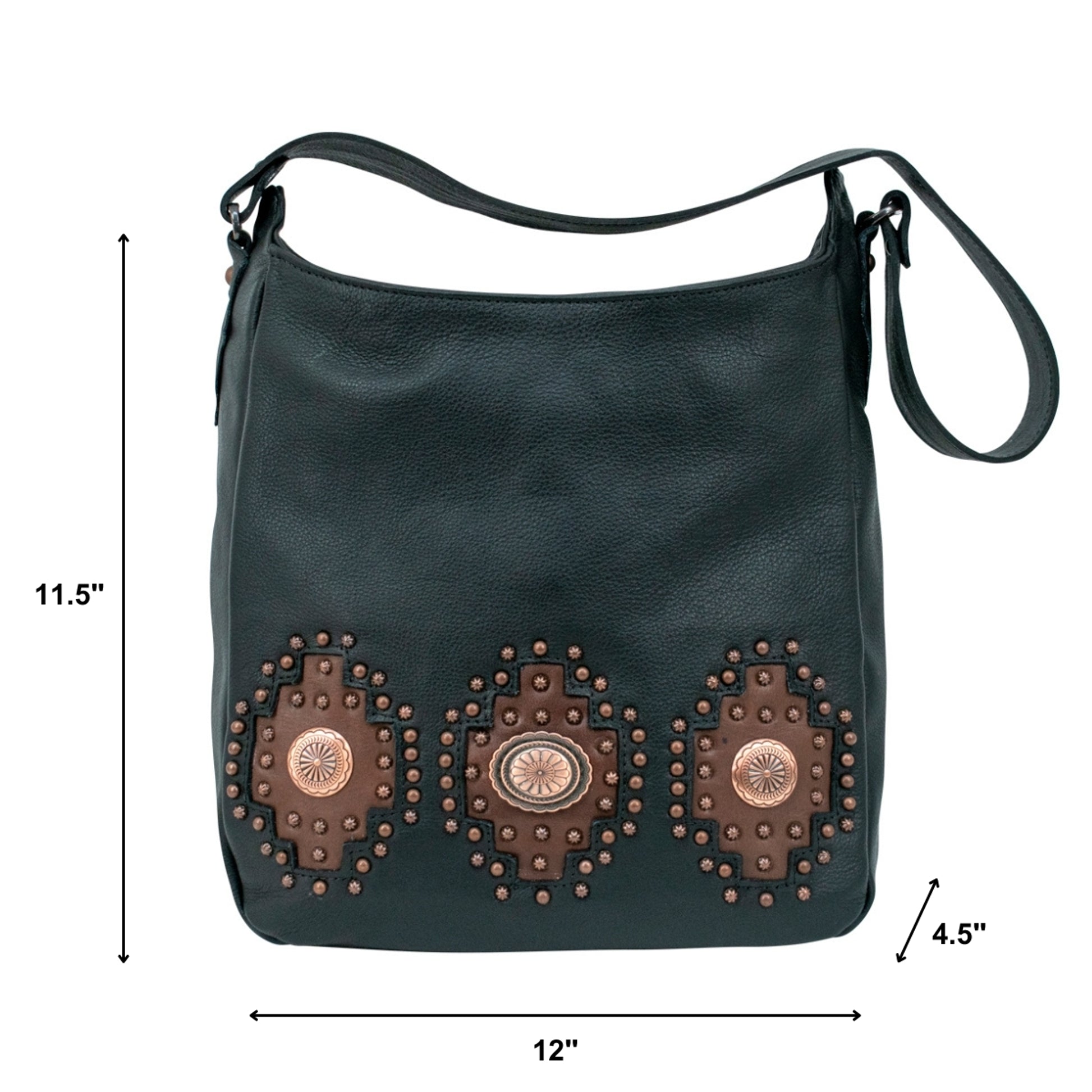 American West Midnight Copper Soft Zip Top Shoulder Hobo