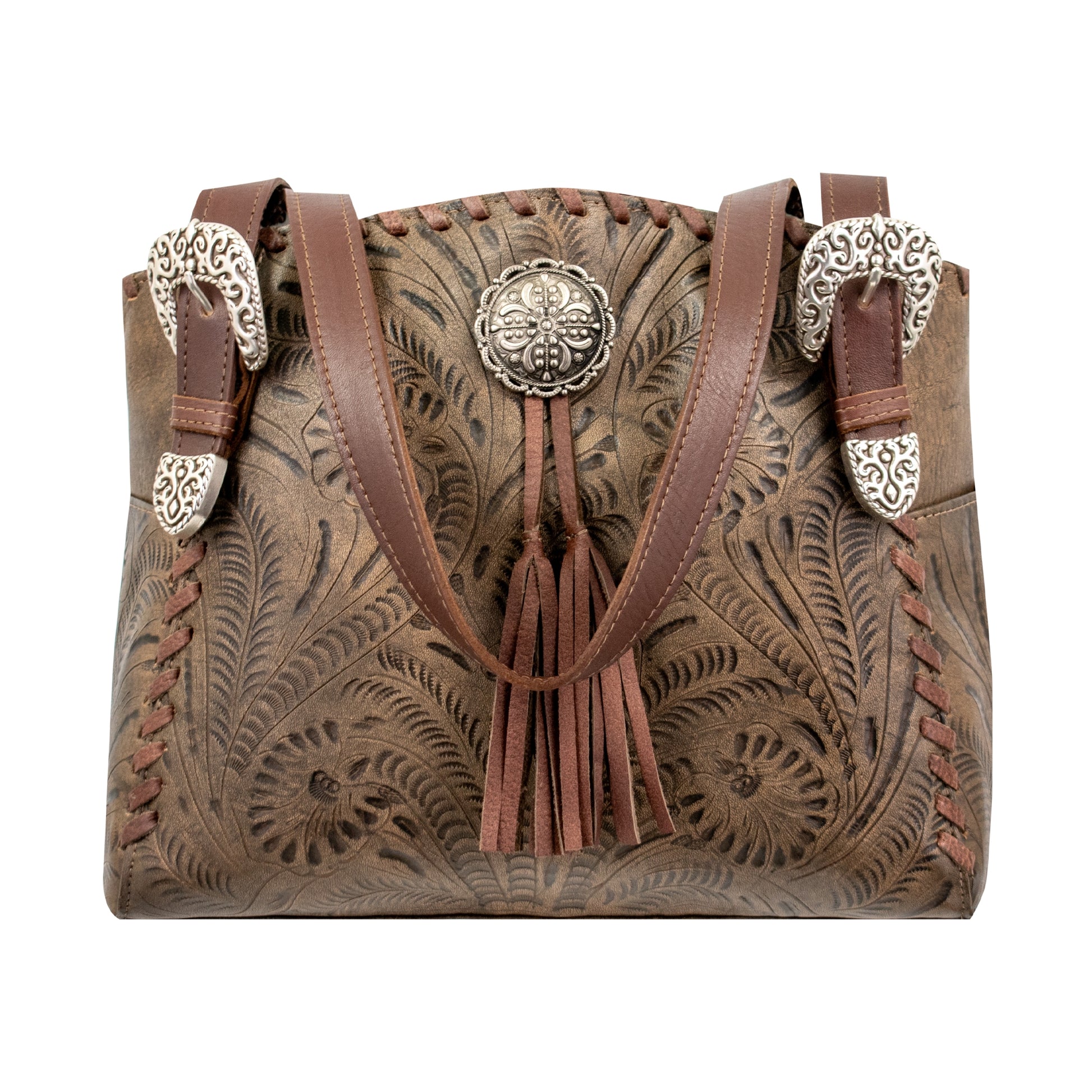 American West Lariats and Lace Multi-Compartment Tote with Conceal Carry Pocket on Back