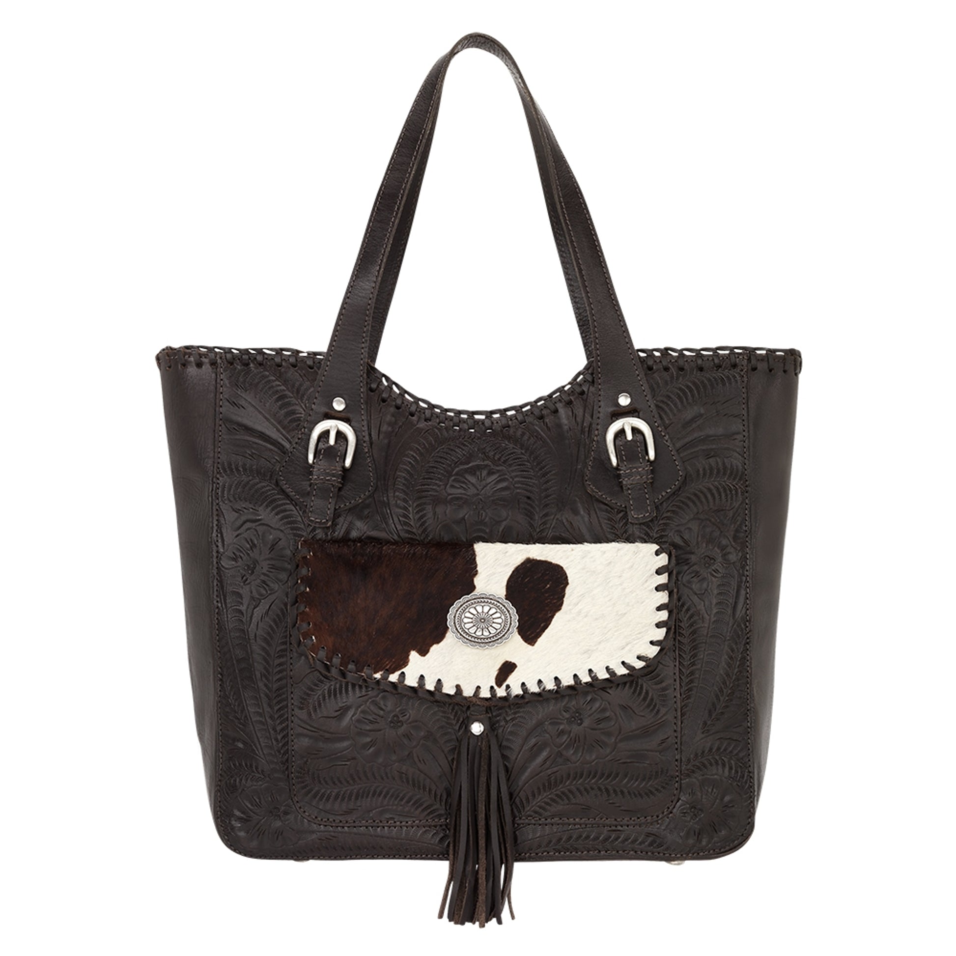 American West Annie's Secret Collection Large Zip Top Tote with Conceal Carry Pocket on Back