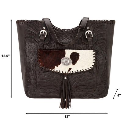 American West Annie's Secret Collection Large Zip Top Tote with Conceal Carry Pocket on Back