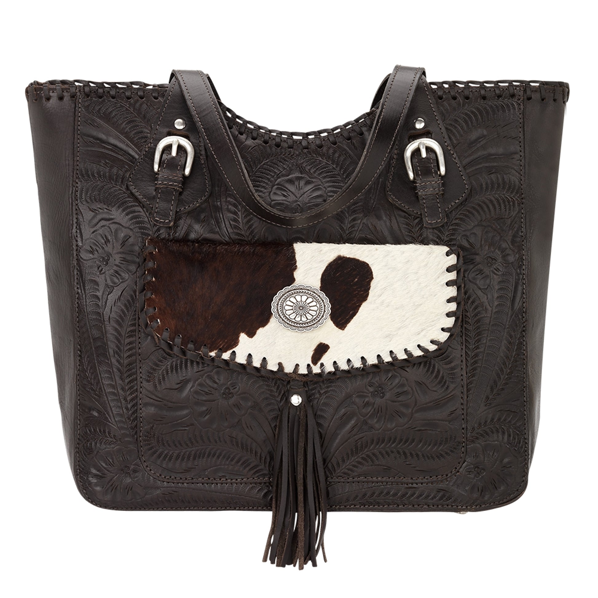 American West Annie's Secret Collection Large Zip Top Tote with Conceal Carry Pocket on Back