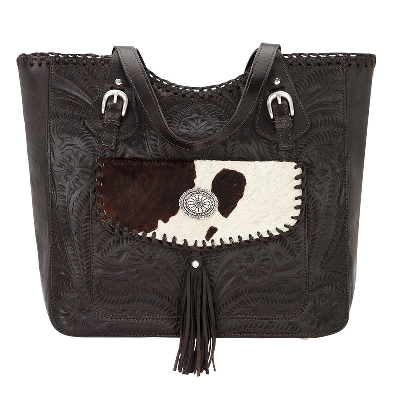 American West Annie's Secret Collection Large Zip Top Tote with Conceal Carry Pocket on Back