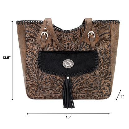 American West Annie's Secret Collection Large Zip Top Tote with Conceal Carry Pocket on Back