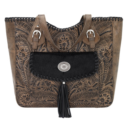 American West Annie's Secret Collection Large Zip Top Tote with Conceal Carry Pocket on Back