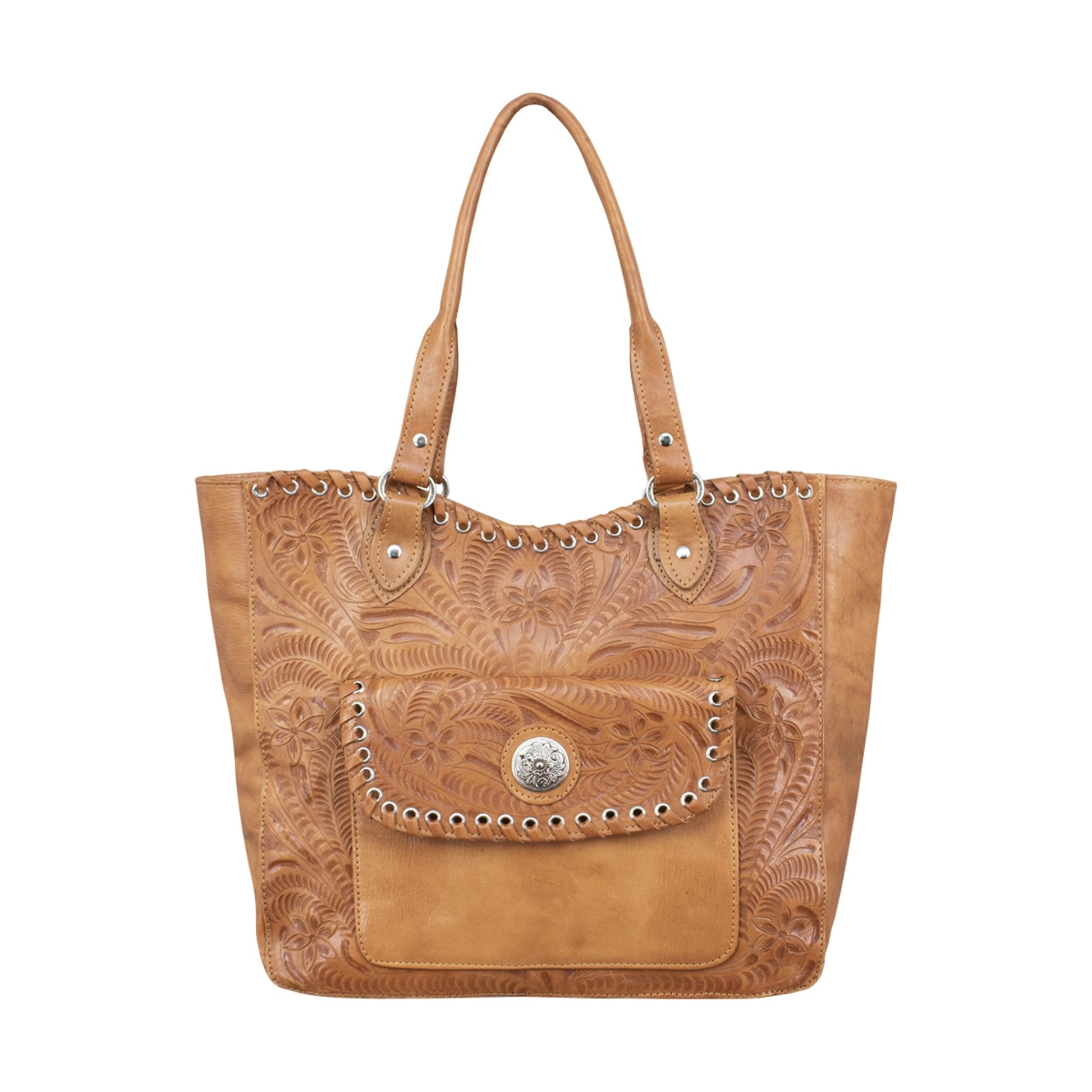American West Harvest Moon Large Zip Top Tote with Conceal Carry Pocket on Back