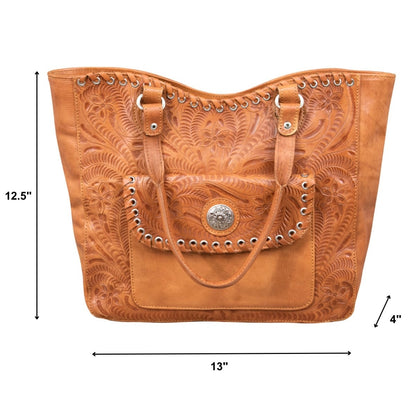 American West Harvest Moon Large Zip Top Tote with Conceal Carry Pocket on Back