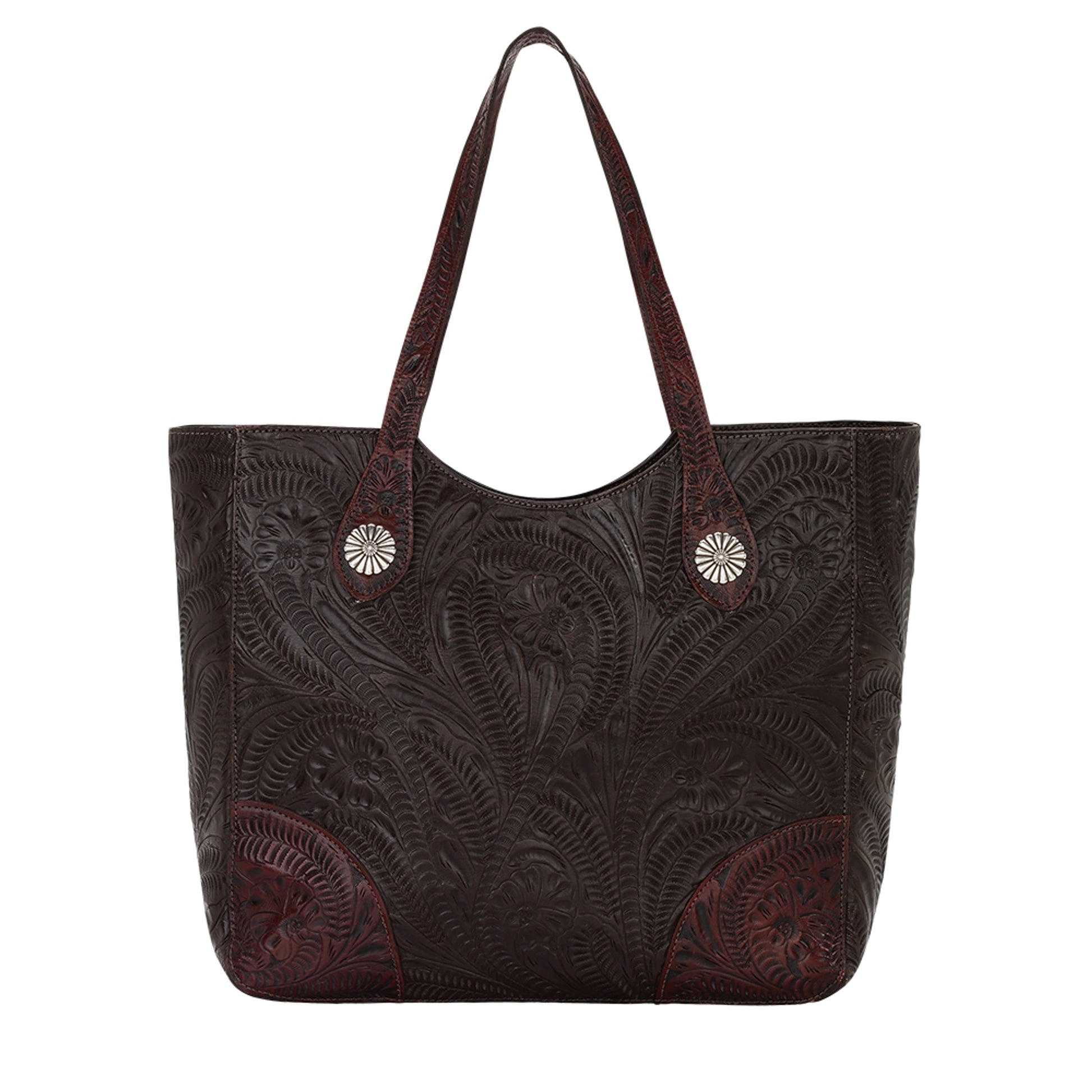American West Annie's Secret Collection Large Zip Top Tote with Conceal Carry Pocket on Back