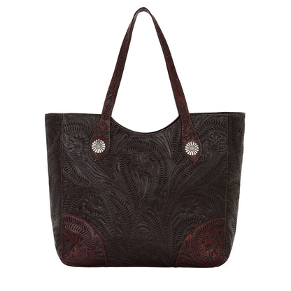 American West Annie's Secret Collection Large Zip Top Tote with Conceal Carry Pocket on Back