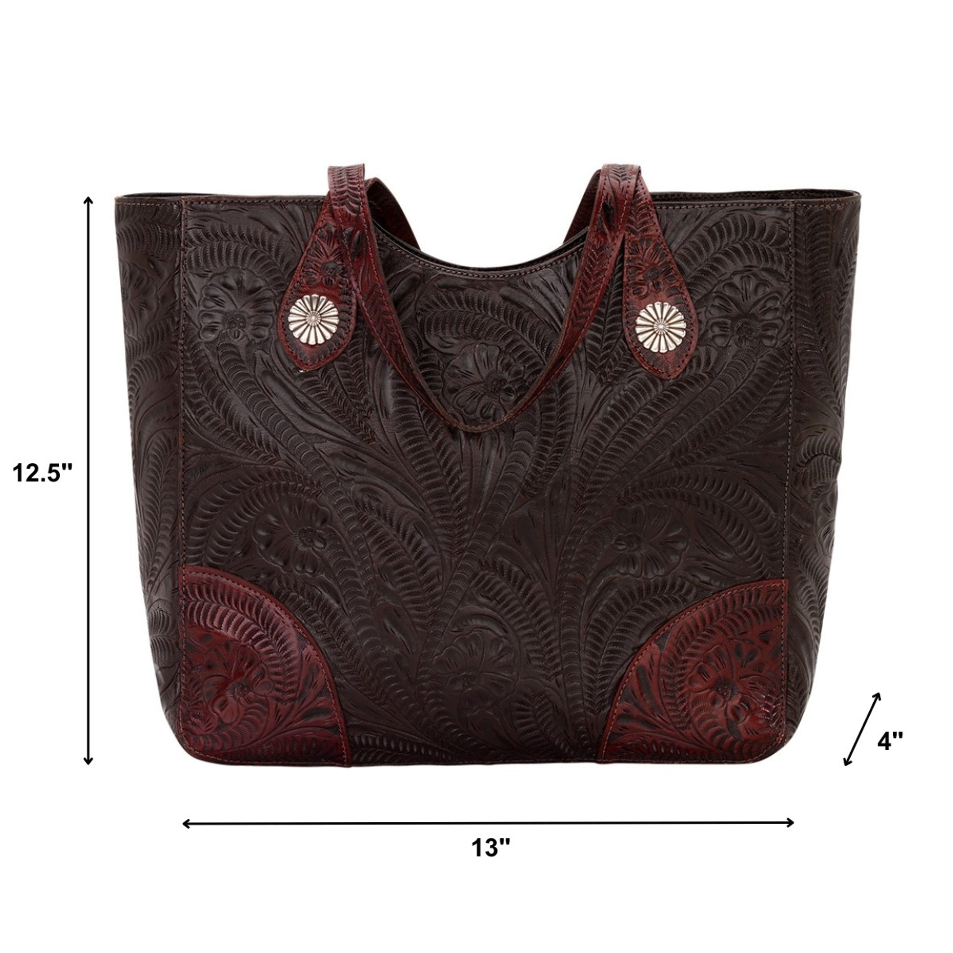 American West Annie's Secret Collection Large Zip Top Tote with Conceal Carry Pocket on Back