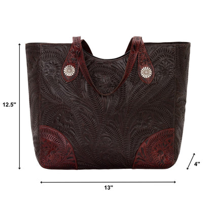 American West Annie's Secret Collection Large Zip Top Tote with Conceal Carry Pocket on Back