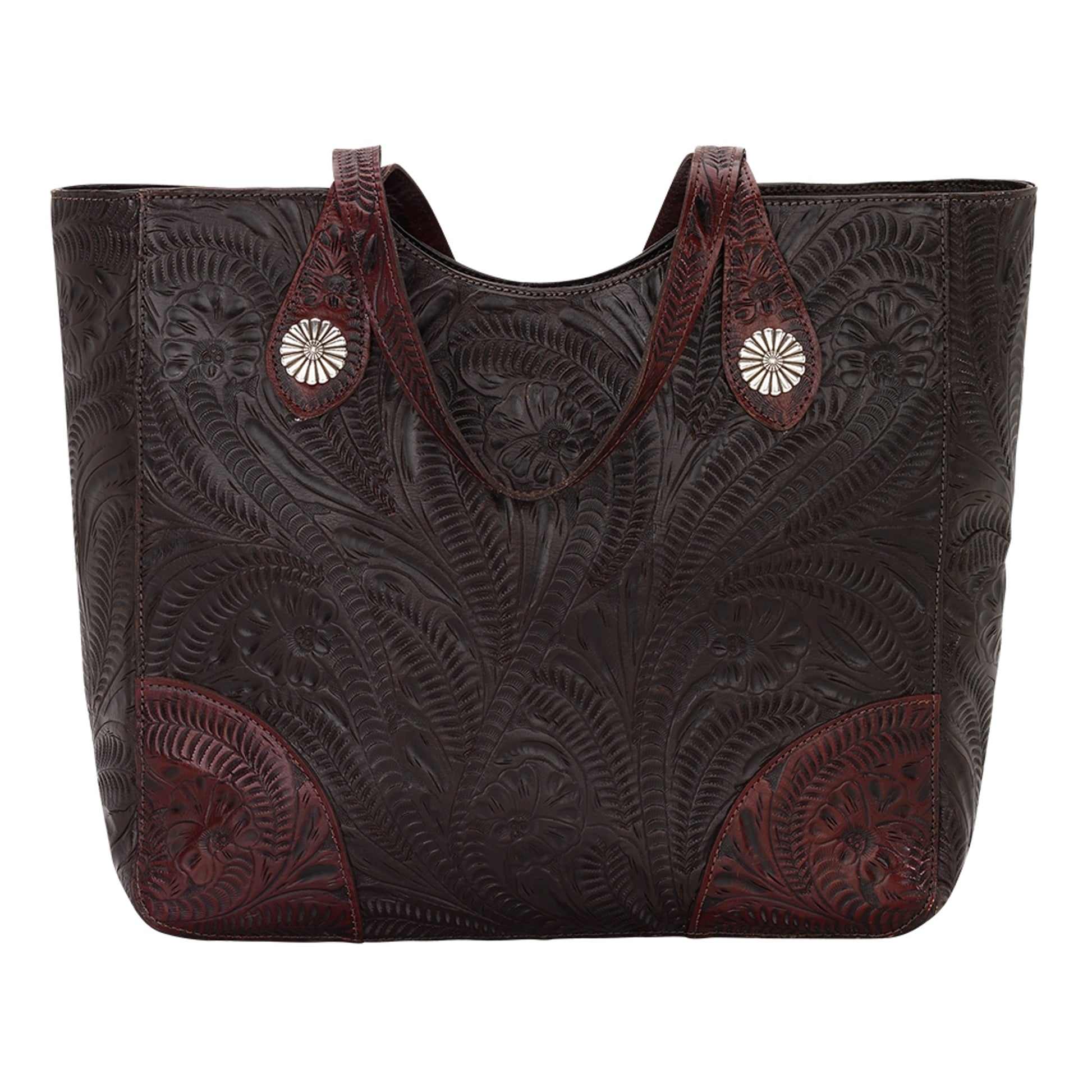 American West Annie's Secret Collection Large Zip Top Tote with Conceal Carry Pocket on Back