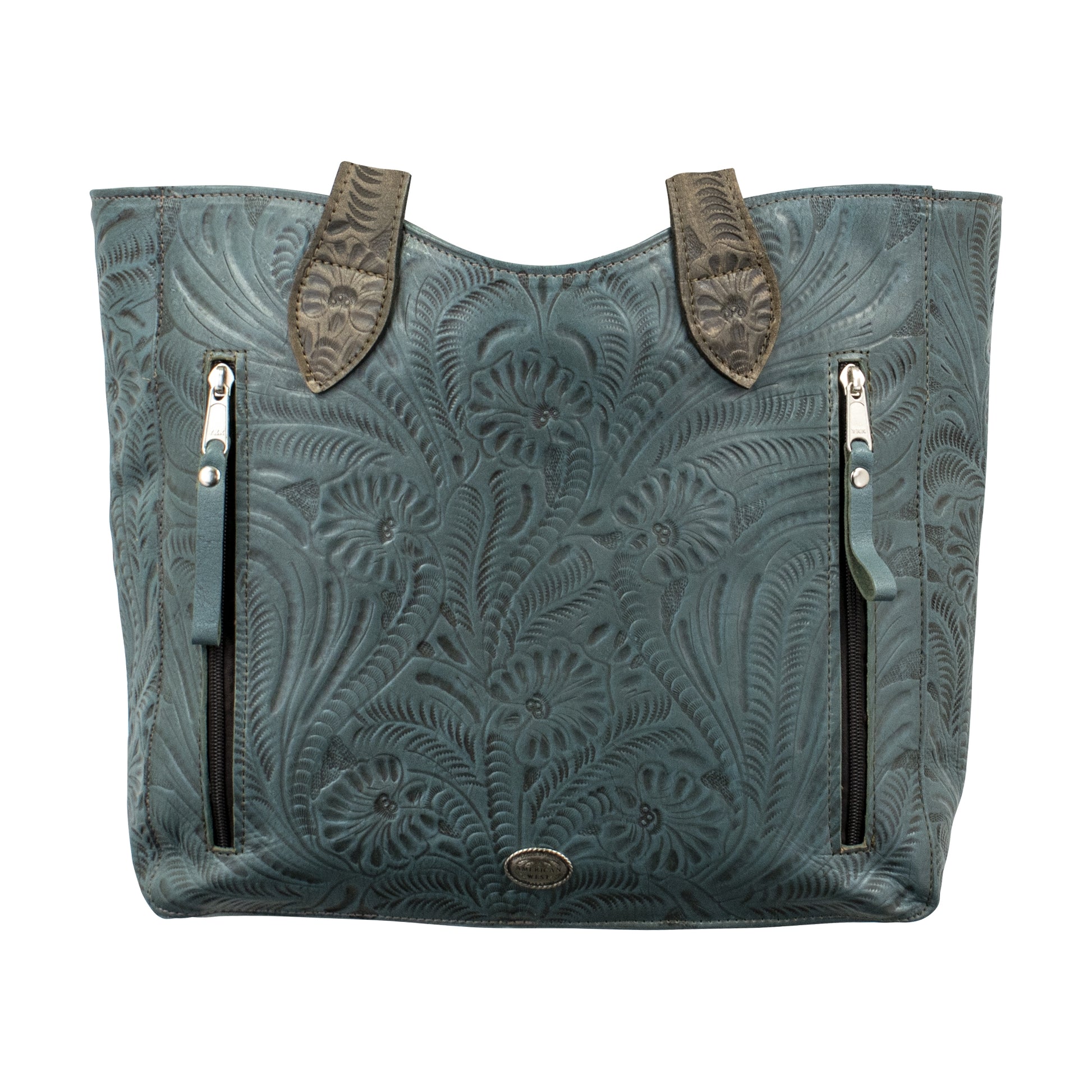 American West Annie's Secret Collection Large Zip Top Tote with Conceal Carry Pocket on Back