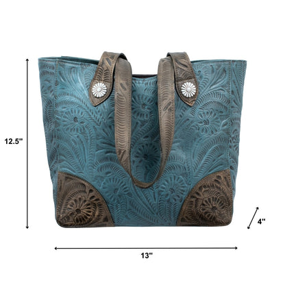 American West Annie's Secret Collection Large Zip Top Tote with Conceal Carry Pocket on Back