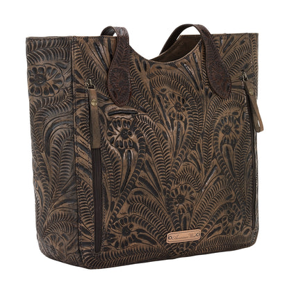 American West Annie's Secret Collection Large Zip Top Tote with Conceal Carry Pocket on Back