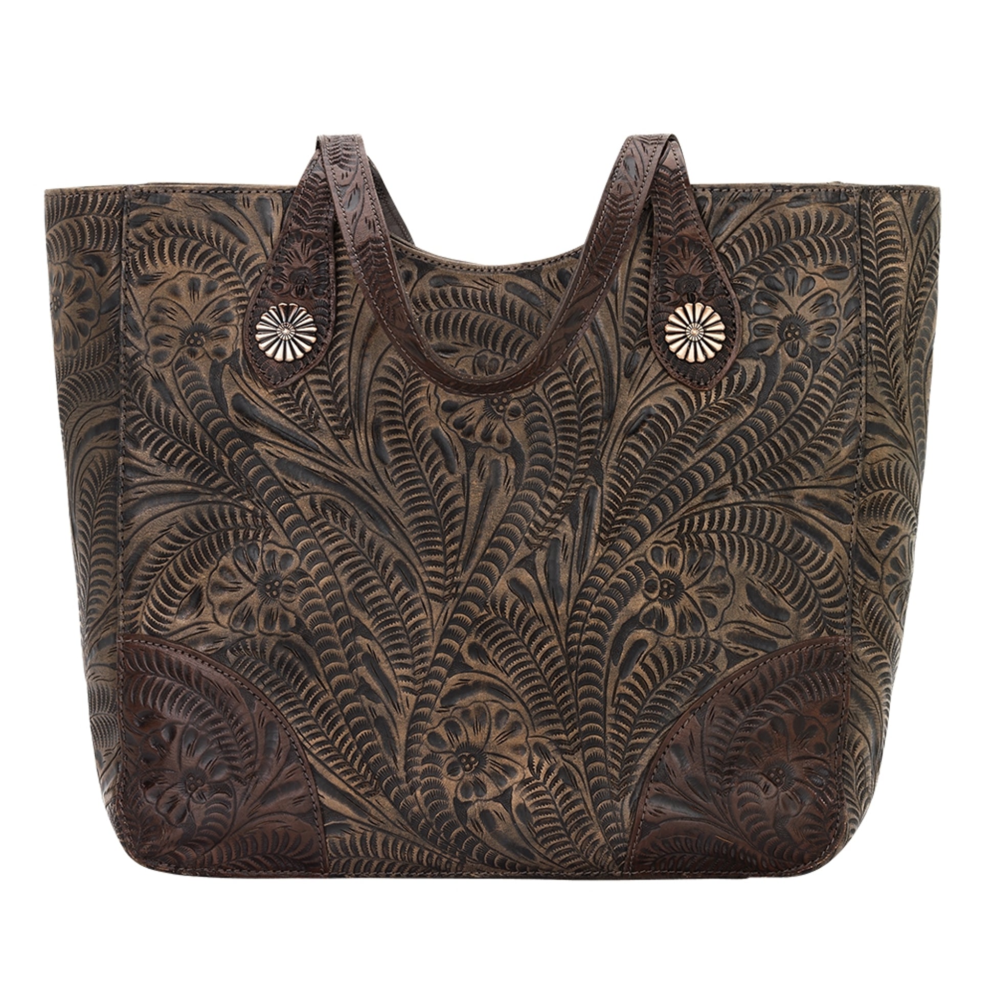American West Annie's Secret Collection Large Zip Top Tote with Conceal Carry Pocket on Back