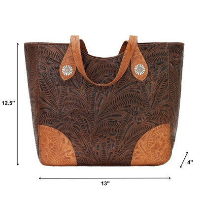 American West Annie's Secret Collection Large Zip Top Tote with Conceal Carry Pocket on Back