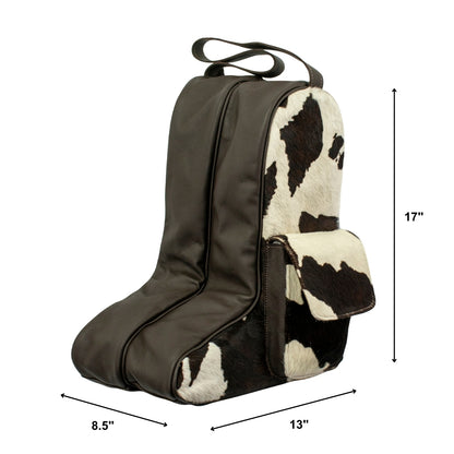 American West Pony Boot Bag with 2 Individual Compartments with Hair-On Hide