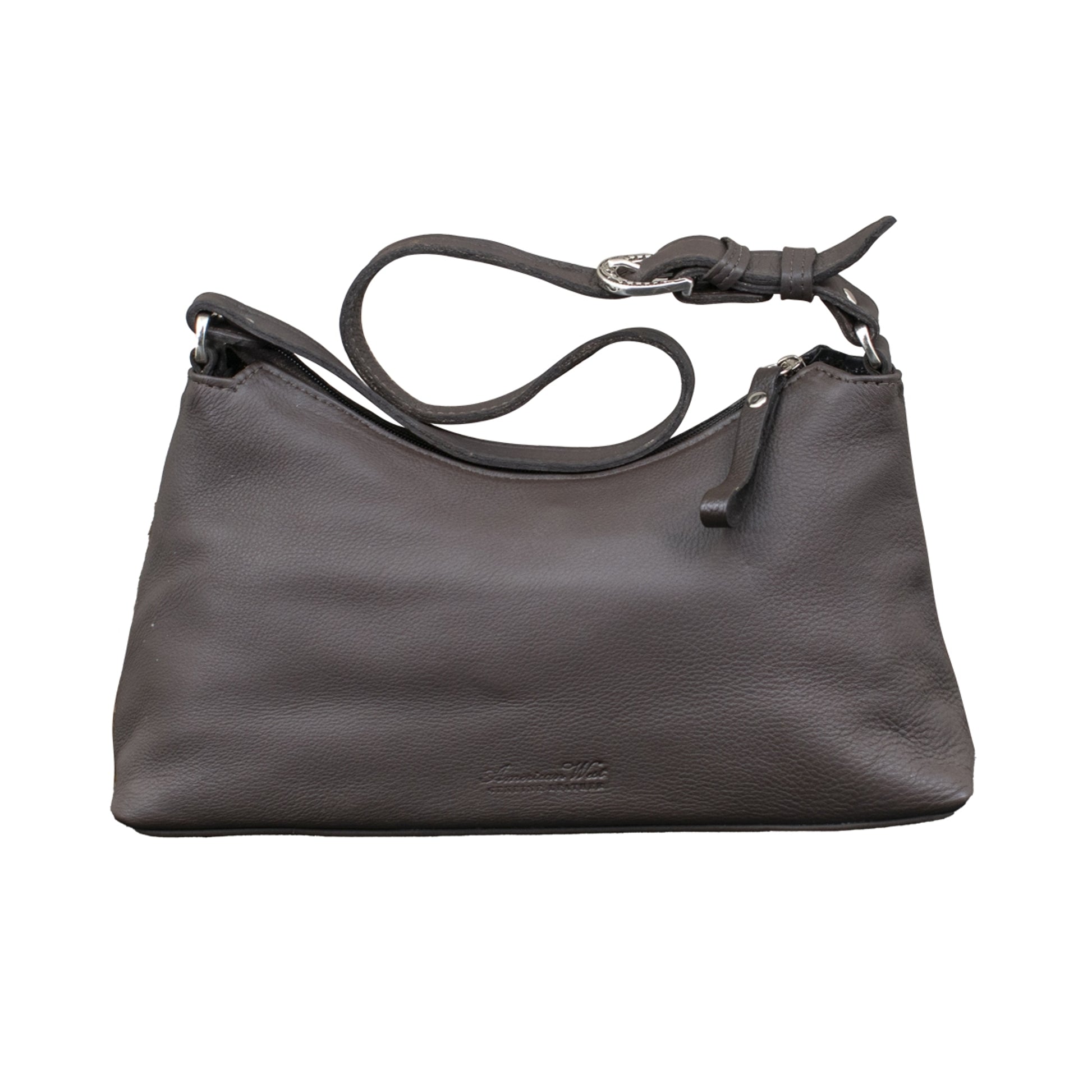 American West Cowtown Zip-Top Shoulder Bag with Hair-On Hide