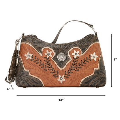 American West Desert Wildflower Zip Top Shoulder Bag