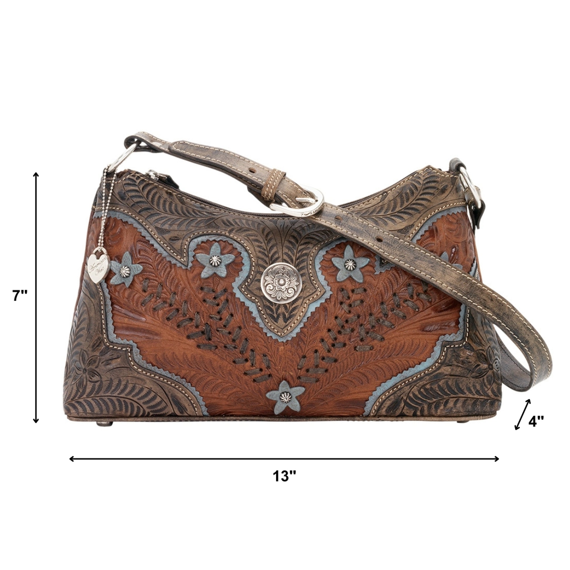 American West Desert Wildflower Zip Top Shoulder Bag