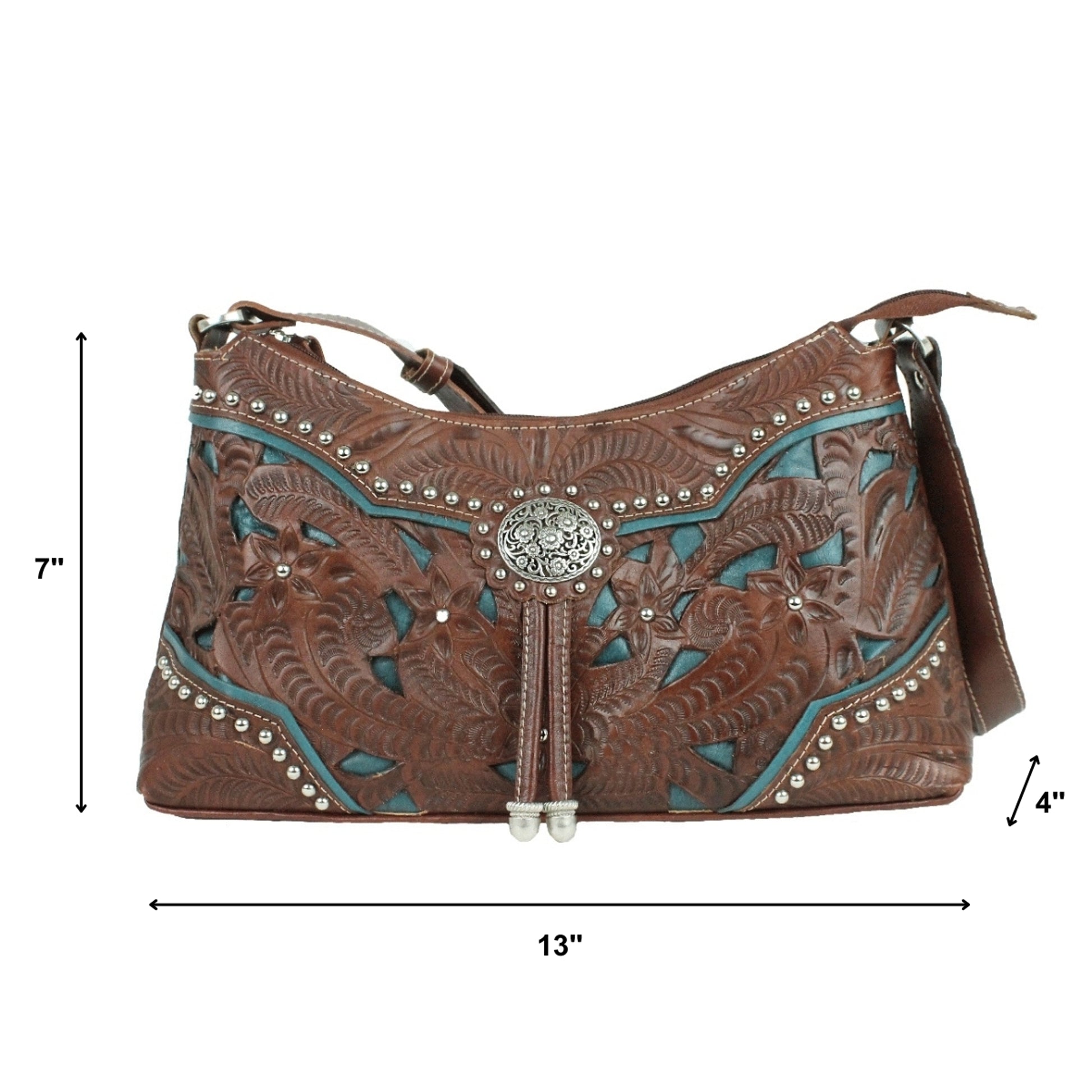 American West Lady Lace Zip Top Shoulder Bag