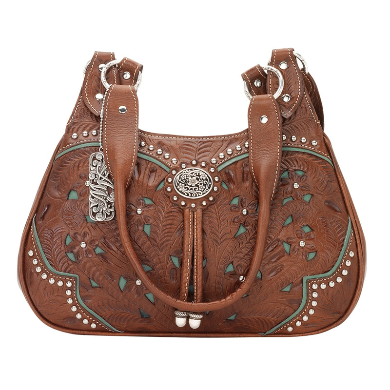 American West Lady Lace 3 Compartment Zip Top Scoop Tote