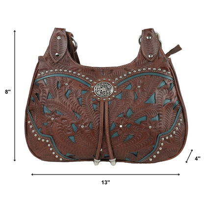 American West Lady Lace 3 Compartment Zip Top Scoop Tote