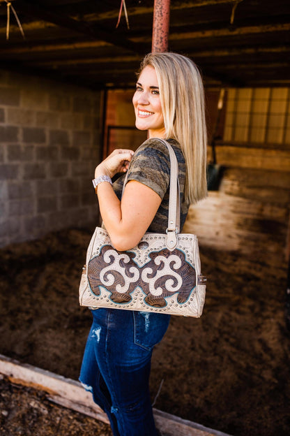 American West Annie's Secret Collection Multi-Compartment Tote with Conceal Carry Pocket on Back