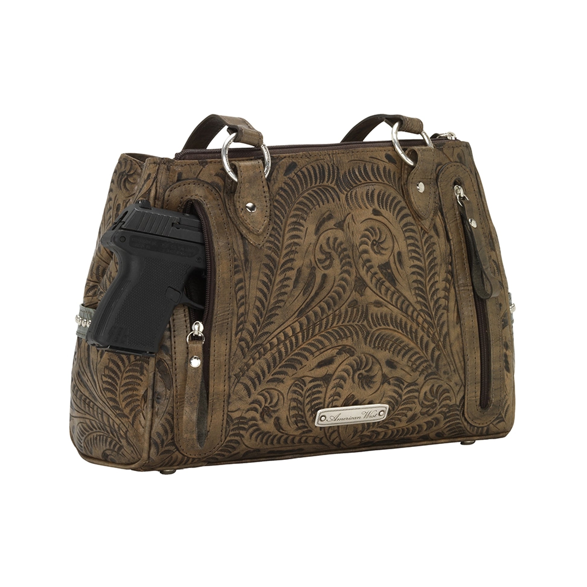 American West Annie's Secret Collection Multi-Compartment Tote with Conceal Carry Pocket on Back
