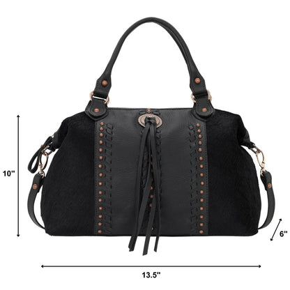 American West Cow Town Large Zip Top Convertible Satchel with Conceal Carry Pocket on Back