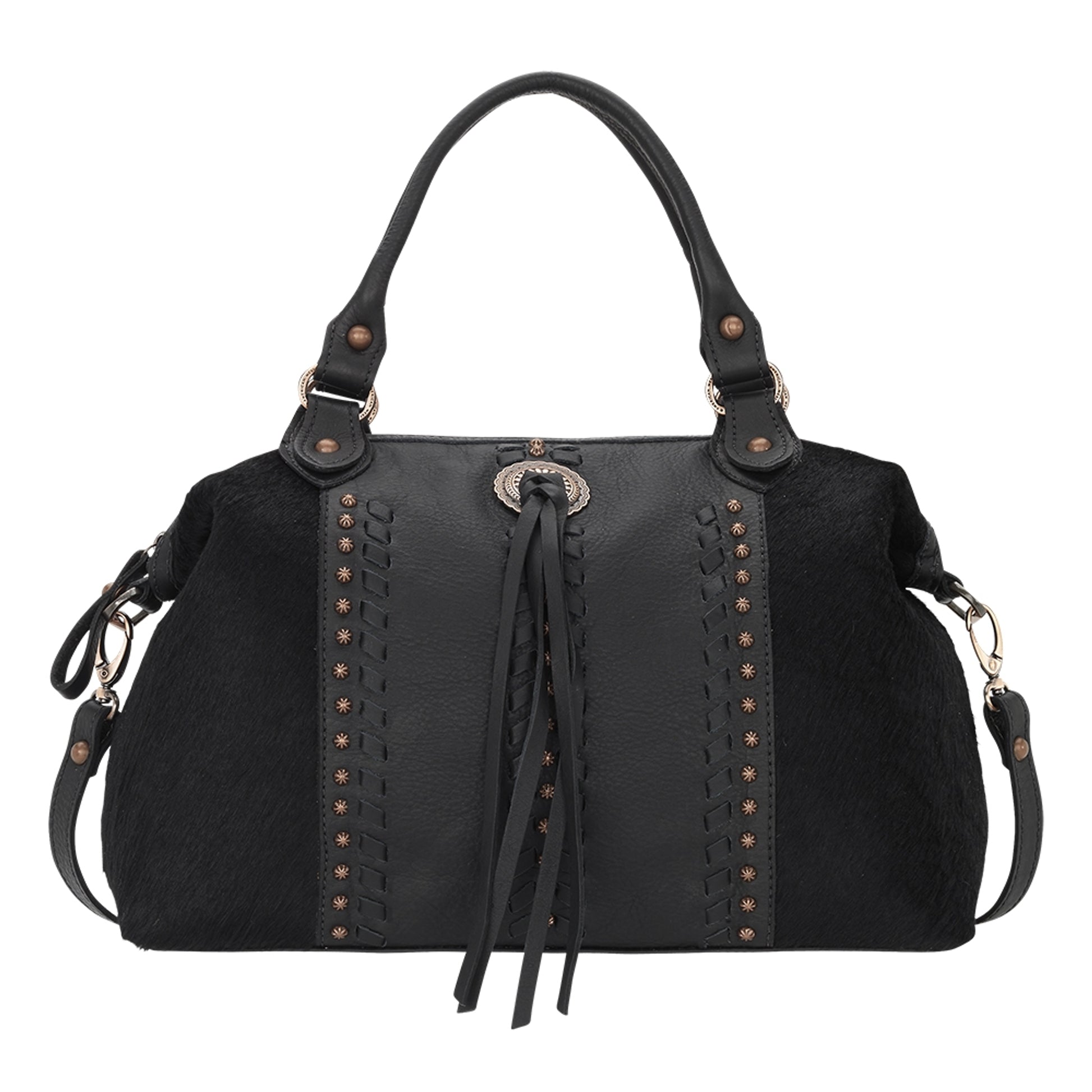 American West Cow Town Large Zip Top Convertible Satchel with Conceal Carry Pocket on Back