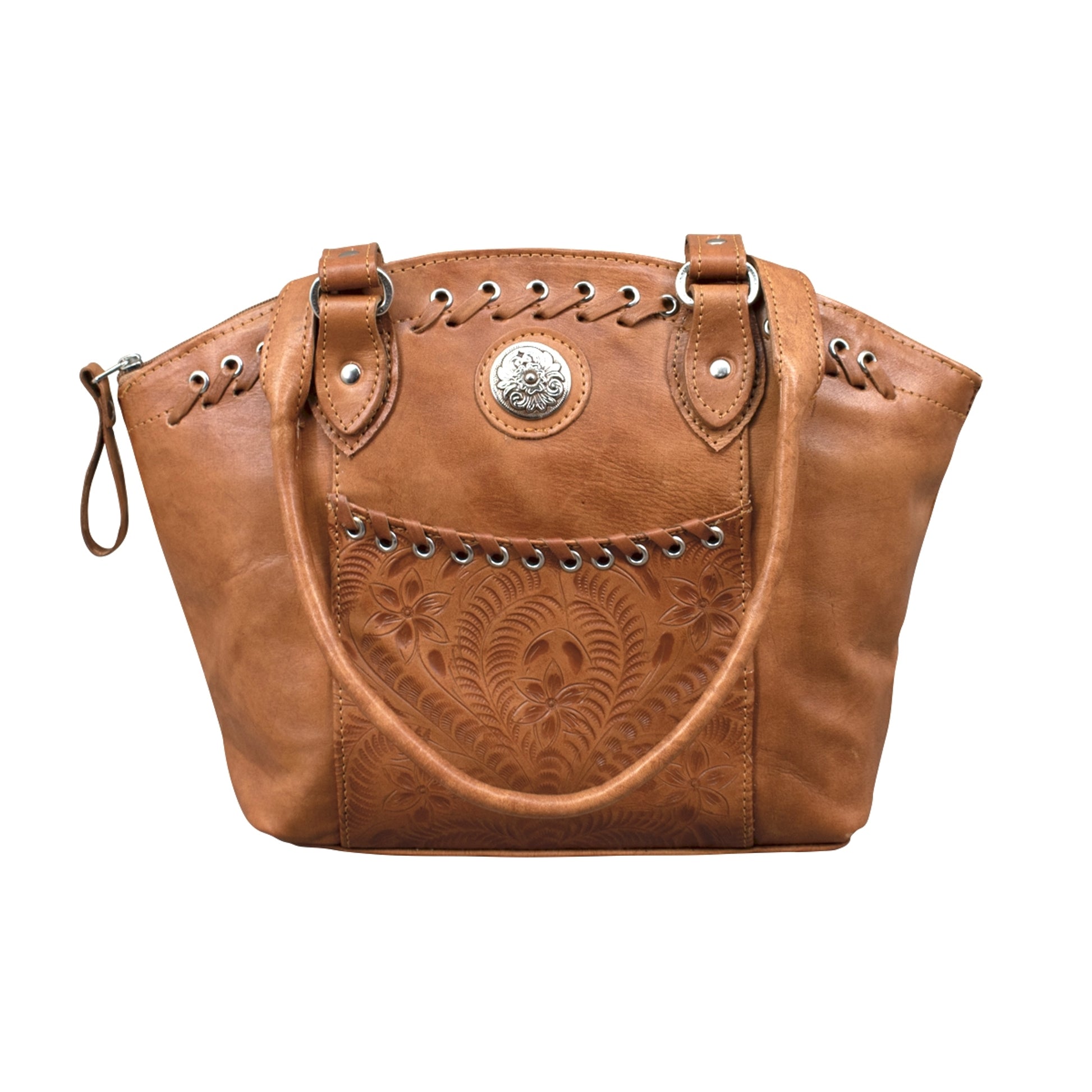 American West Harvest Moon Zip Top Bucket Tote with Conceal Carry Pocket on Back