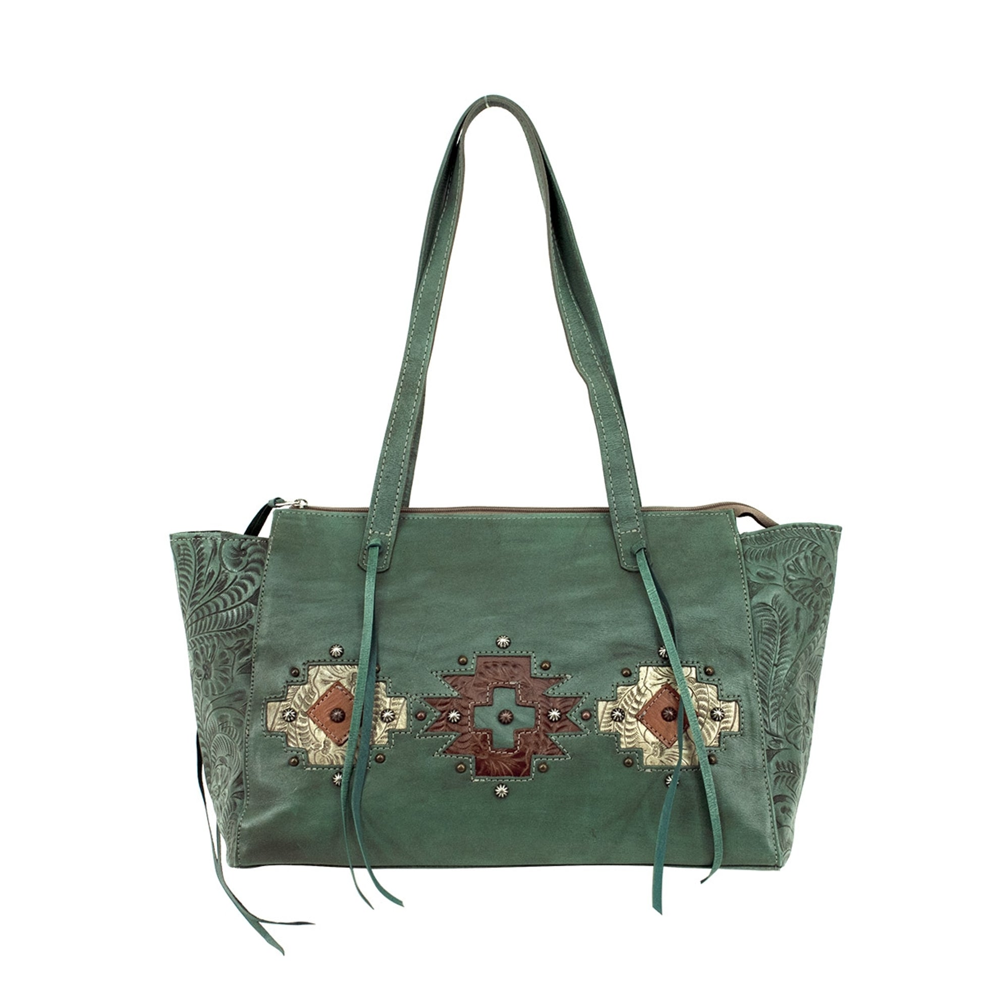 American West Navajo Soul Zip Top Tote with Conceal Carry Pocket on Back