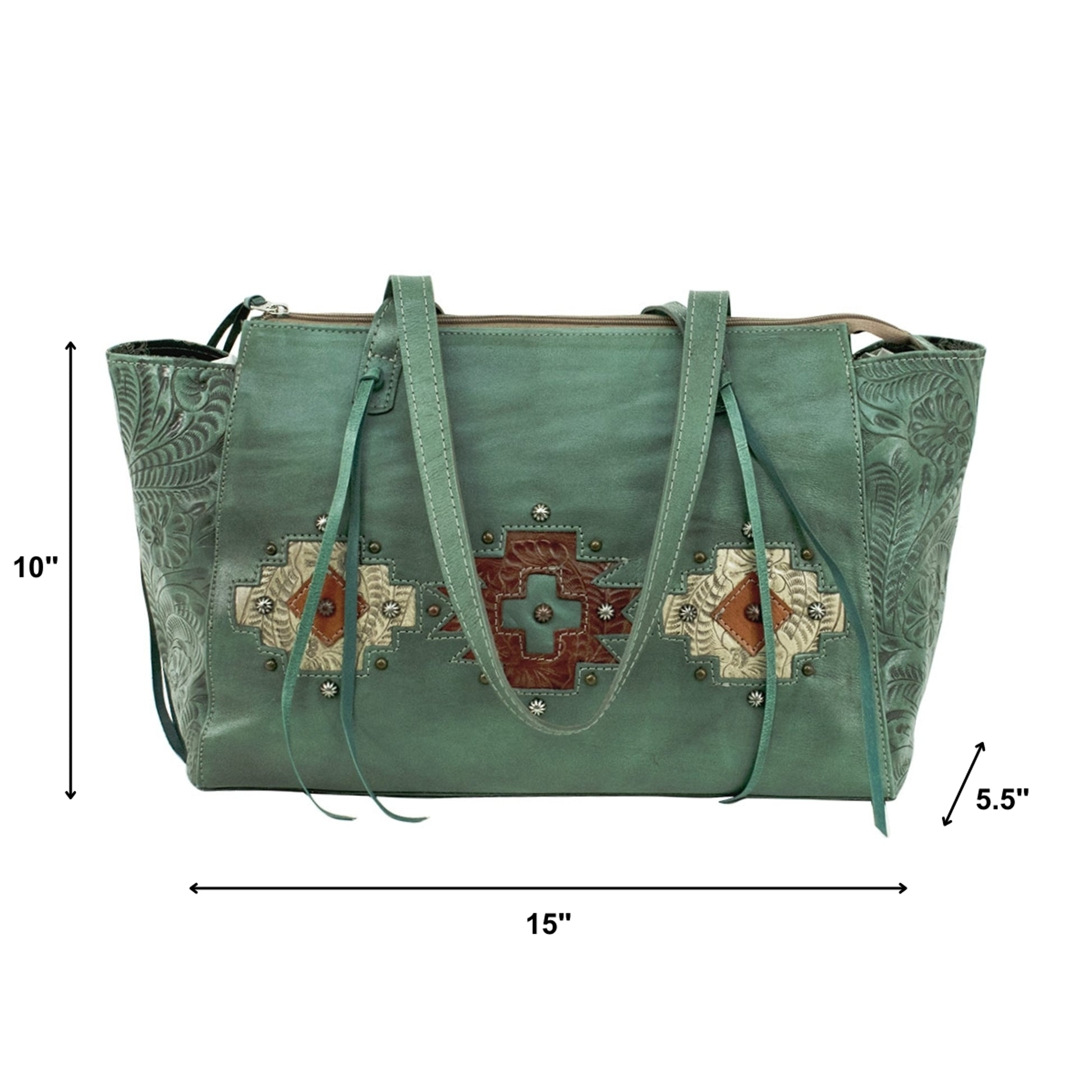 American West Navajo Soul Zip Top Tote with Conceal Carry Pocket on Back