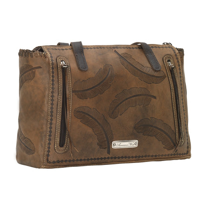 American West Sacred Bird Zip Top Tote with Conceal Carry Pocket on Back