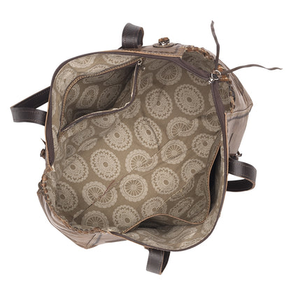 American West Sacred Bird Zip Top Tote with Conceal Carry Pocket on Back